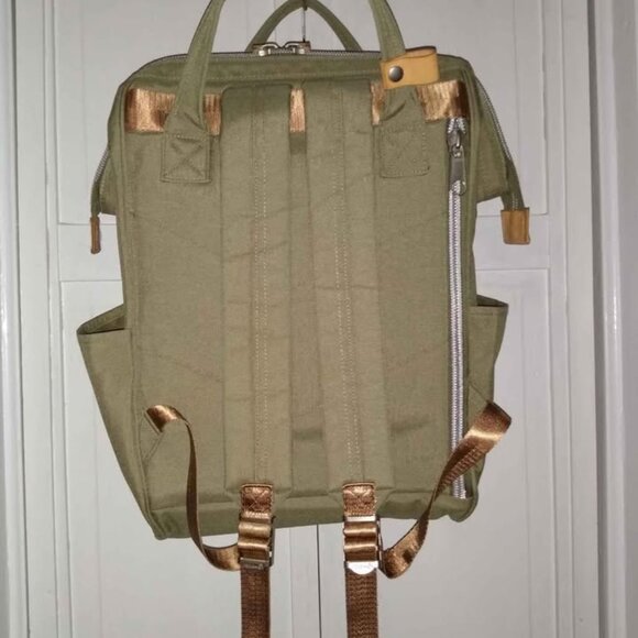 Himawari Waterproof Khaki Laptop Backpack - Picture 4 of 6
